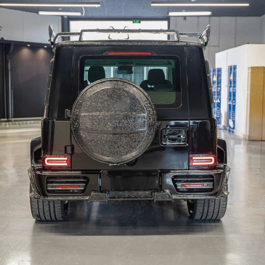 Mercedes-Benz G63 W464/W465 Mansory P920 Style Forged Carbon Fiber Wide Body Kit – Complete Kit, Hood, Wheel Arches, Rear Wing, Roof Light Bar, Spare Tire Cover & Trim