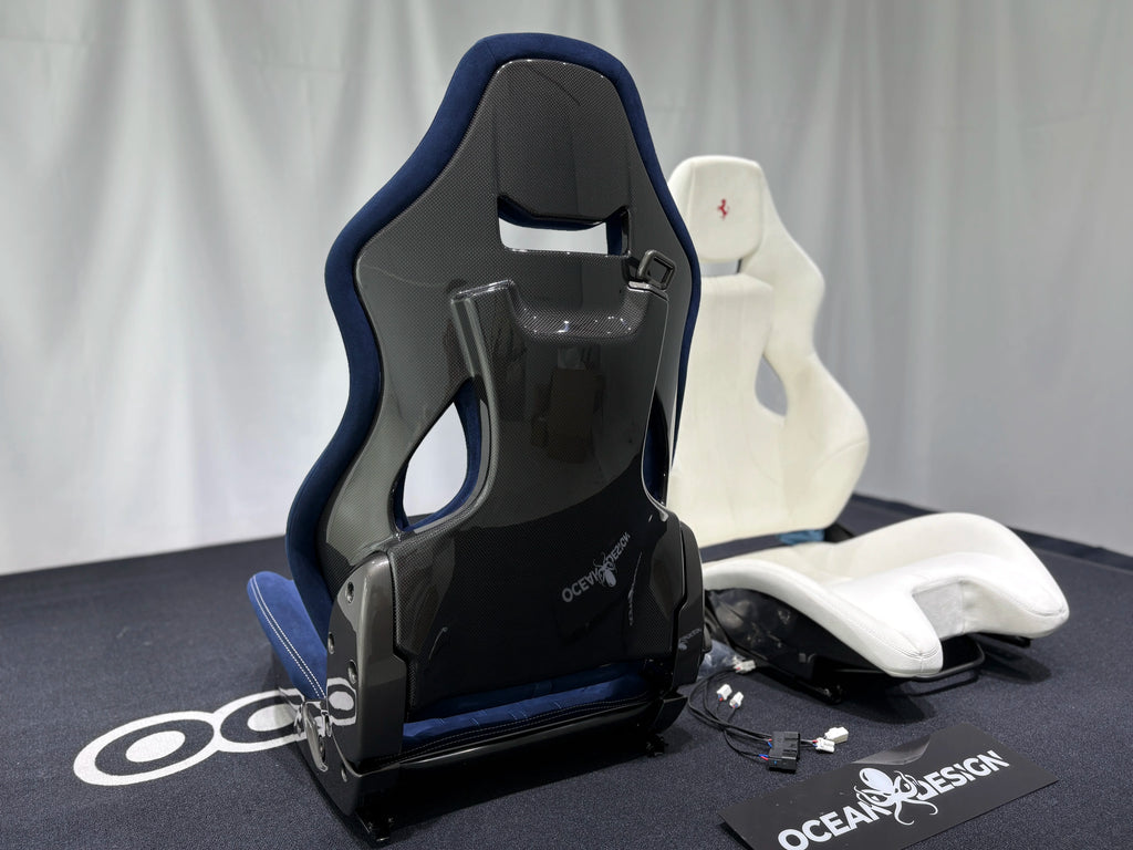 Ferrari F430 458 488 F8 Dry Carbon Fiber One-Piece Racing Bucket Seat – Alcantara, Lightweight