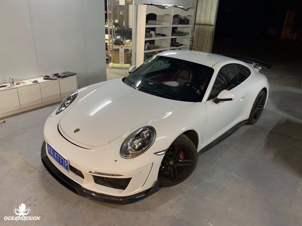 Porsche 911 991.2 Topcar-Style Carbon Fiber Aero Kit – Front & Rear Bumpers, Wing, Engine Cover