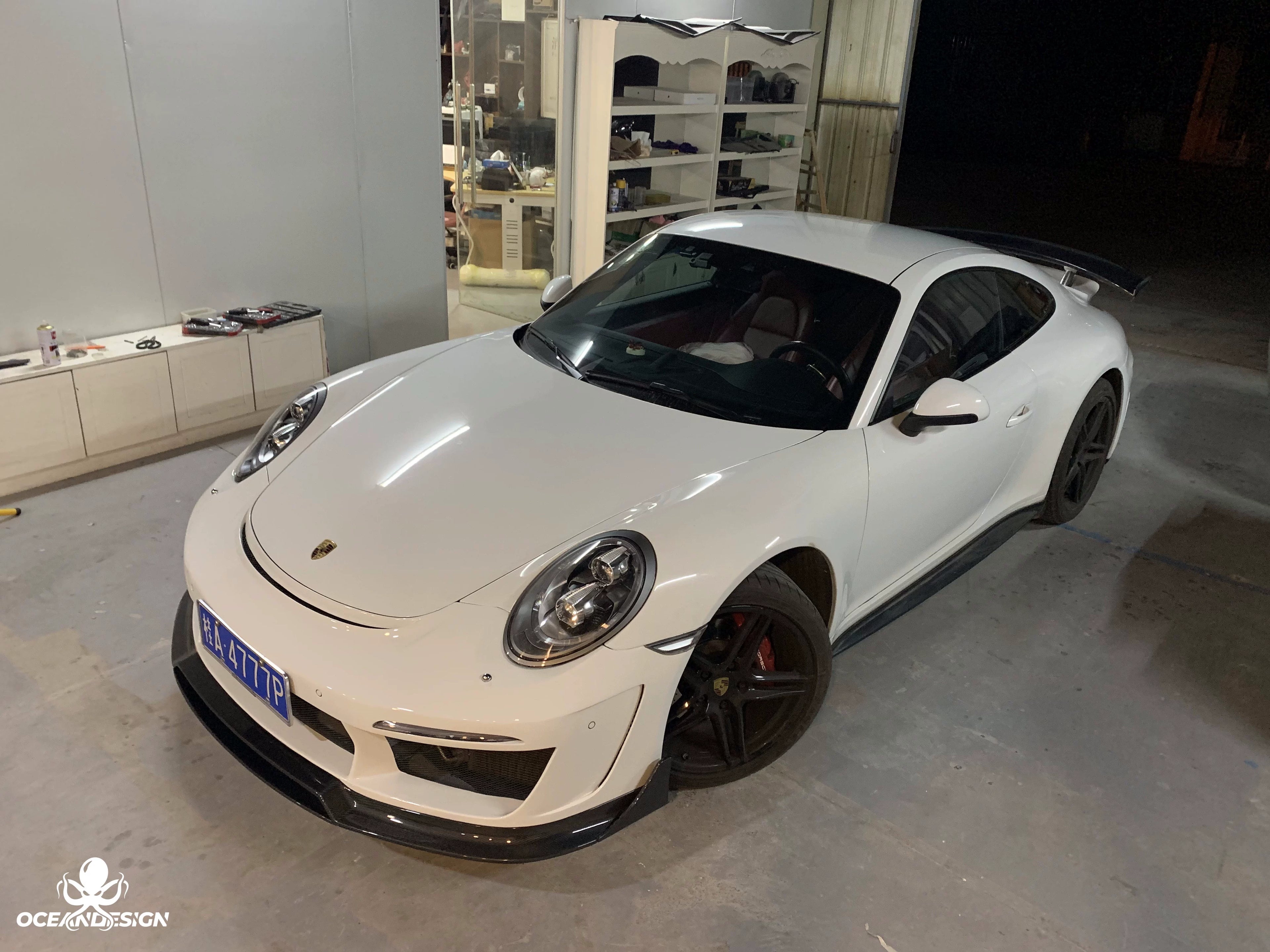 Porsche 911 991.2 Topcar-Style Carbon Fiber Aero Kit – Front & Rear Bumpers, Wing, Engine Cover