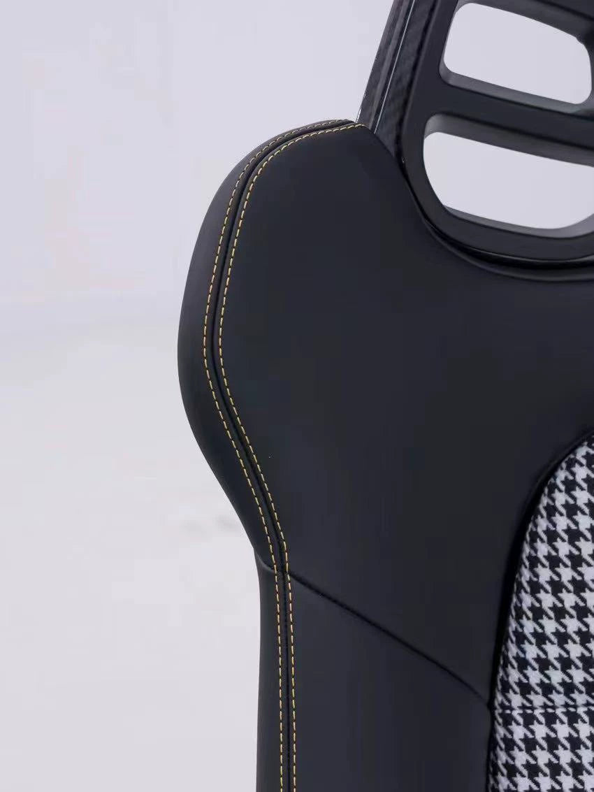 Porsche 911 GT3 RS-Style Dry Carbon Fiber One-Piece Racing Bucket Seat – Pepita, Lightweight