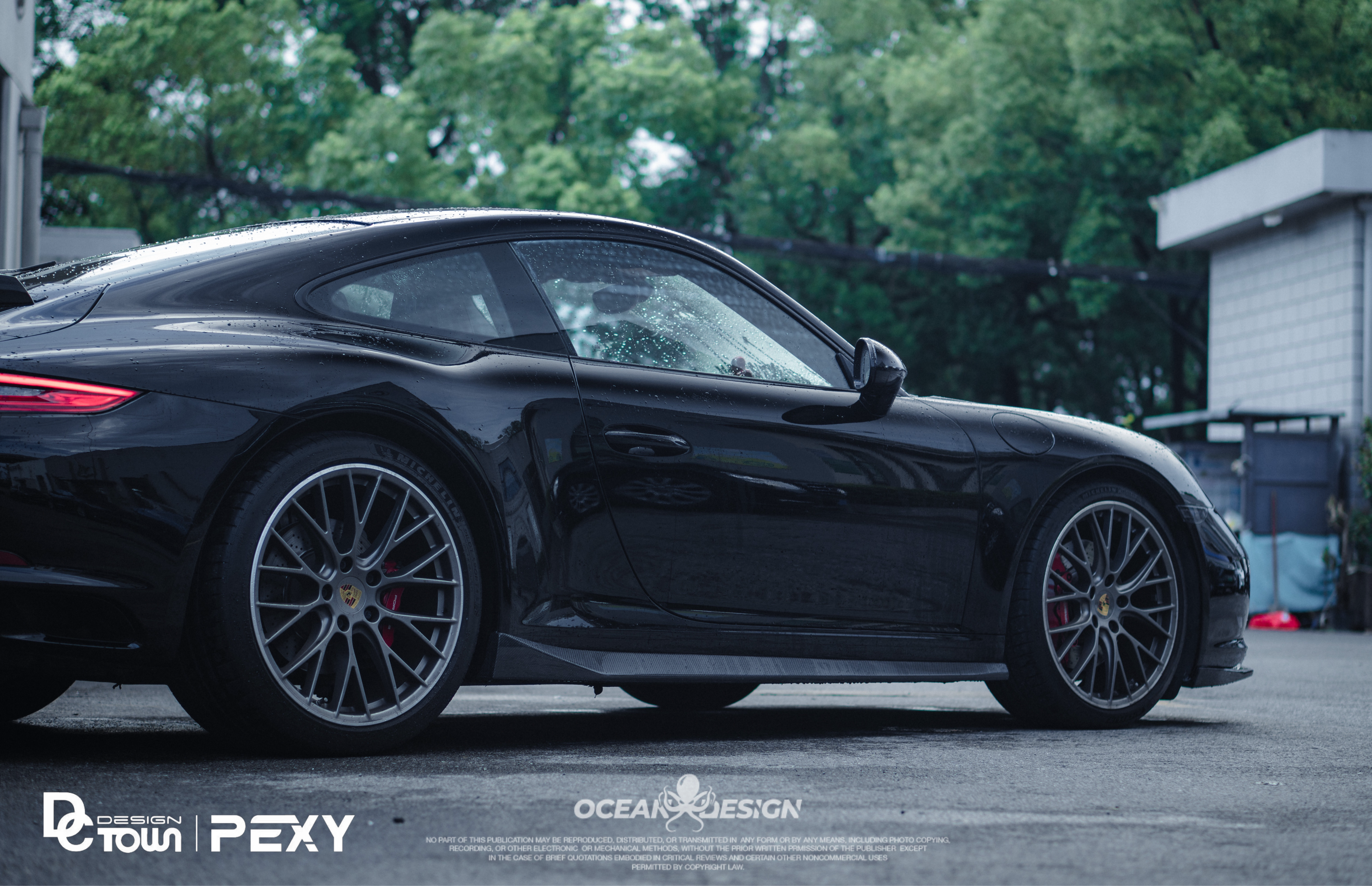 Porsche 911 991.2 Ocean Design-Style Carbon Fiber Aero Kit – Front Lip, Side Skirts, Rear Lip, Wing