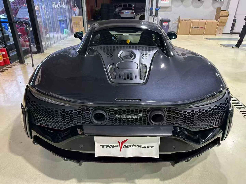 McLaren Artura N-Style Dry Carbon Fiber Aero Kit – Front Lip, Side Skirts, Rear Lip, Rear Wing, Door Sills, Mirror Covers