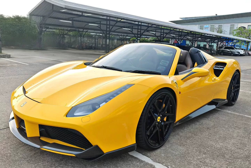 Ferrari 488 GTB Spider N-Style Dry Carbon Fiber Aero Kit – Front Lip, Side Skirts, Rear Lip, Wing & More