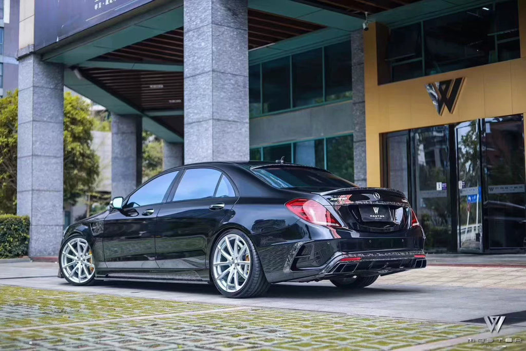 Mercedes-Benz S-Class S63 W222.2 MSY Style Carbon Fiber Aero Kit – Front Lip, Rear Bumper, Side Skirts, Rear Wing, Fender Flares, Hood, Mirror Covers