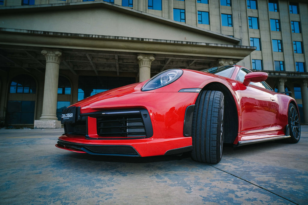 Porsche 911 992.1 Techart-Style Carbon Fiber Aero Kit – Front Lip, Side Skirts, Rear Lip, Wing, Roof Spoiler