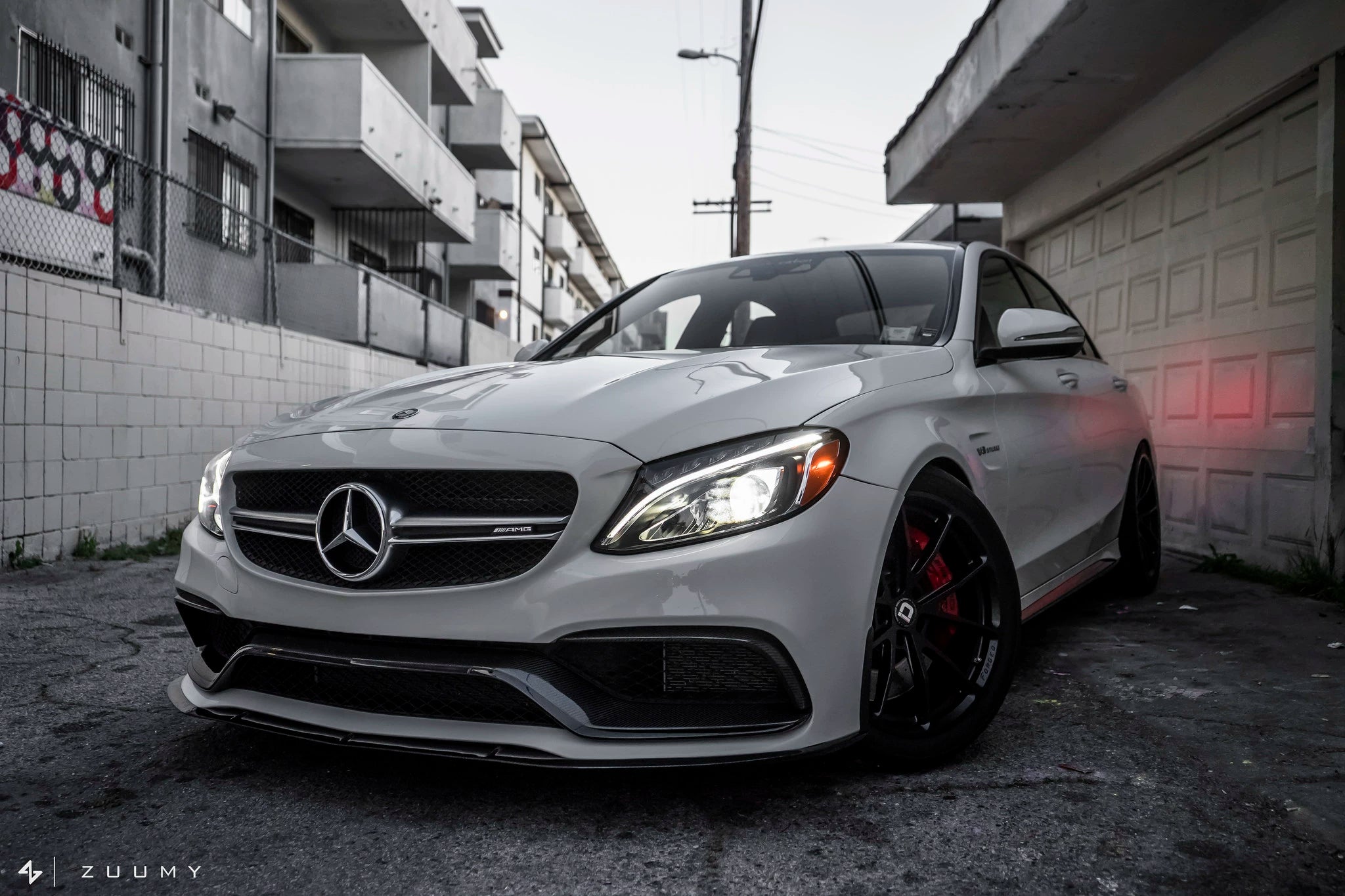 Mercedes-Benz C63 AMG W205 Coupe & Sedan Mode Carbon Style Carbon Fiber Aero Kit – Front Lip, Side Skirts, Rear Lip