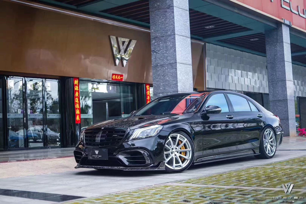 Mercedes-Benz S-Class S63 W222.2 MSY Style Carbon Fiber Aero Kit – Front Lip, Rear Bumper, Side Skirts, Rear Wing, Fender Flares, Hood, Mirror Covers