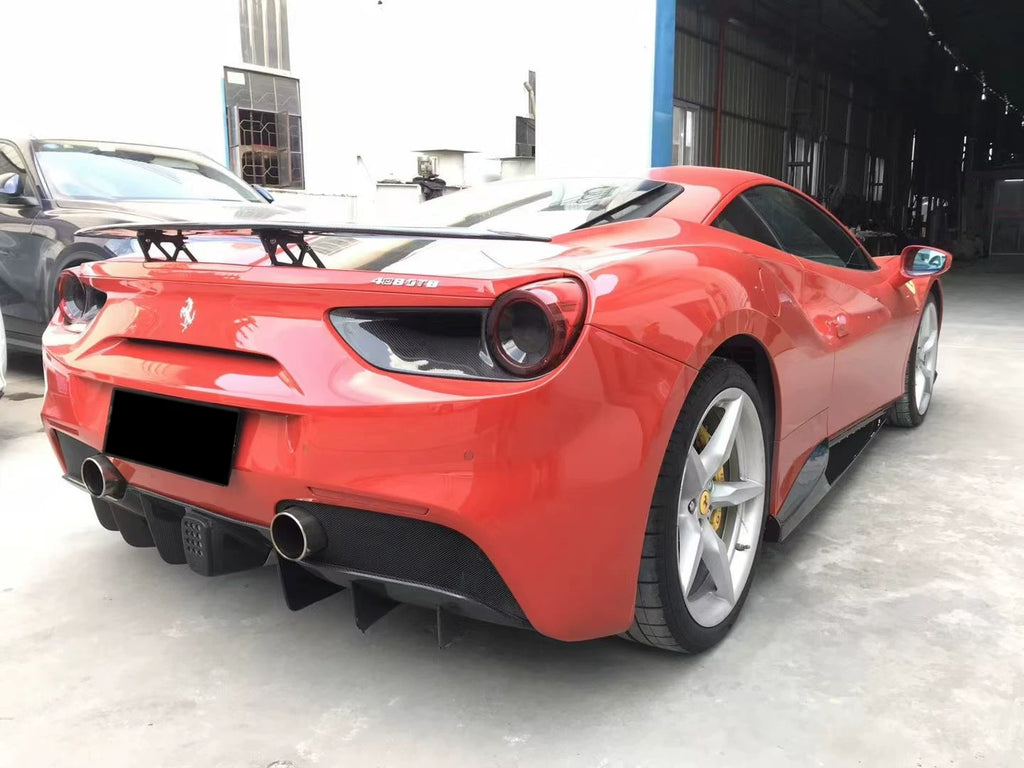 Ferrari 488 GTB Spider N-Style Dry Carbon Fiber Aero Kit – Front Lip, Side Skirts, Rear Lip, Wing & More