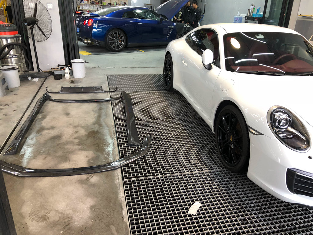 Porsche 911 991.2 Ocean Design-Style Carbon Fiber Aero Kit – Front Lip, Side Skirts, Rear Lip, Wing