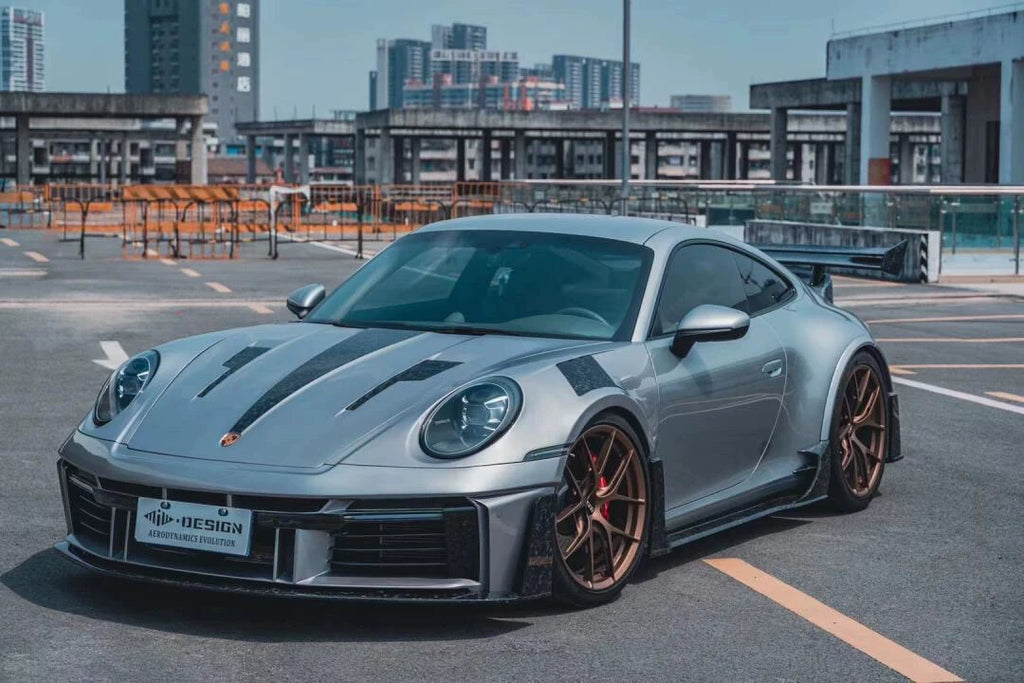 Porsche 911 992.1 Ghost-Style Dry Carbon Fiber Widebody Kit – Front & Rear Bumpers, Fenders, Wing, Hood
