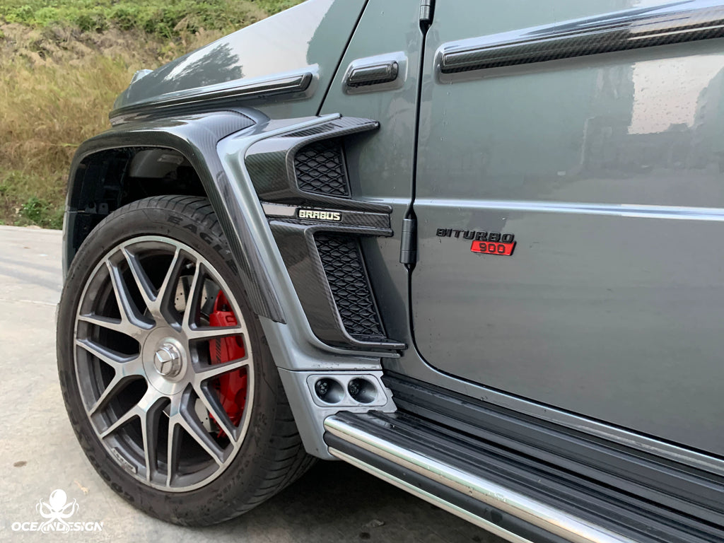 Mercedes-Benz G63 W464 G900 Rocket Style Dry Carbon Fiber Wide Aero Kit – Front Lip, Rear Lip, Rear Wing, Hood, Grille, Wheel Arches, Mirror Caps & Trim