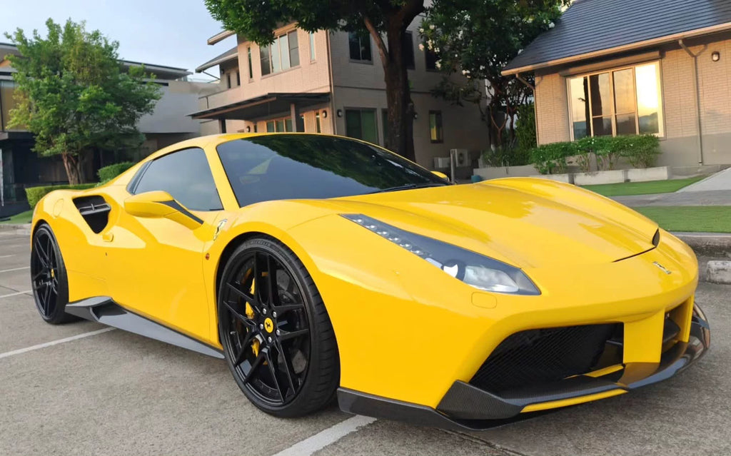 Ferrari 488 GTB Spider N-Style Dry Carbon Fiber Aero Kit – Front Lip, Side Skirts, Rear Lip, Wing & More