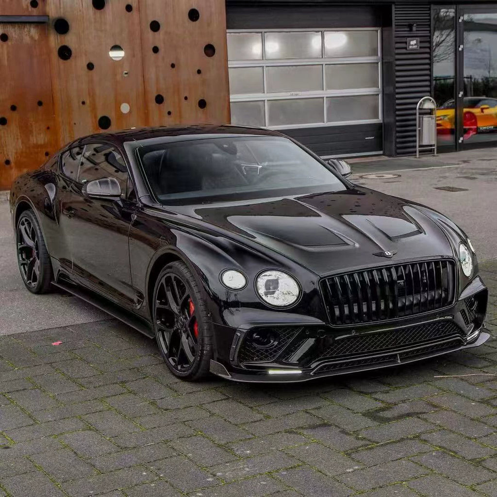 Bentley Continental GT MSY Style Dry Carbon Fiber Wide Body Kit – Front Lip, Fender Flares, Side Skirts, Rear Bumper, Hood, GT Wing, Mirror Covers & Trim