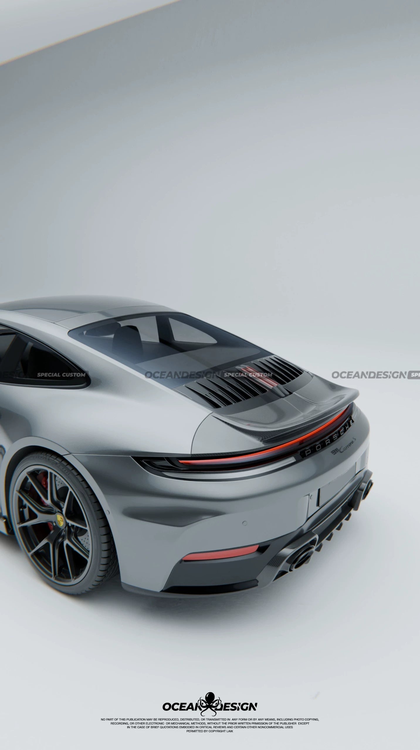 Porsche 911 992.2 Ocean Design-Style Dry Carbon Fiber Aero Kit – Front Lip, Side Skirts, Rear Lip, Wing