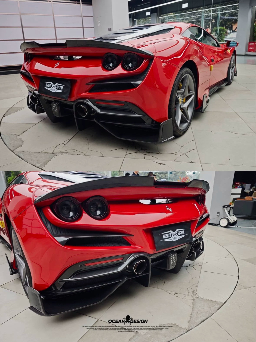 Ferrari F8 Tributo MSY-Style Dry Carbon Fiber Aero Kit – Front Lip, Side Skirts, Rear Lip, Wing, Canards & More