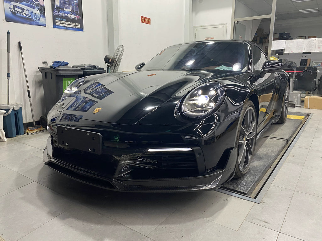 Porsche 911 992.1 Carrera to Turbo S-Style Carbon Fiber Aero Kit – Front Lip, Side Skirts, Rear Lip, Wing