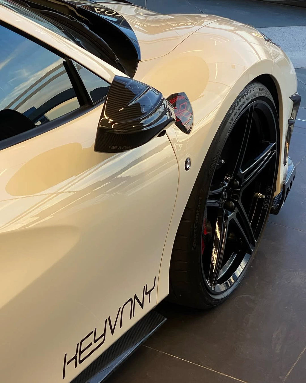 Ferrari F8 Tributo Keyvany-Style Dry Carbon Fiber Aero Kit – Front Lip, Side Skirts, Rear Lip, Wing & More