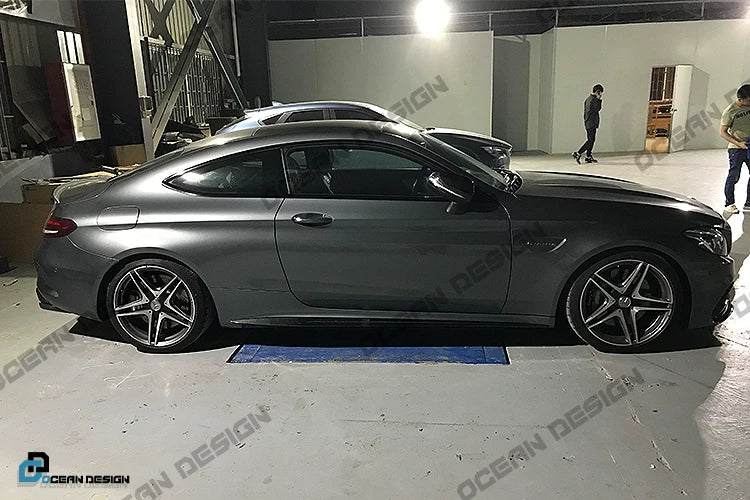 Mercedes-Benz C63 AMG Coupe W205 Edition One Style Carbon Fiber Aero Kit – Center Lip, Front Bumper Vents, Rear Lip, Rear Wing, Rear Diffuser