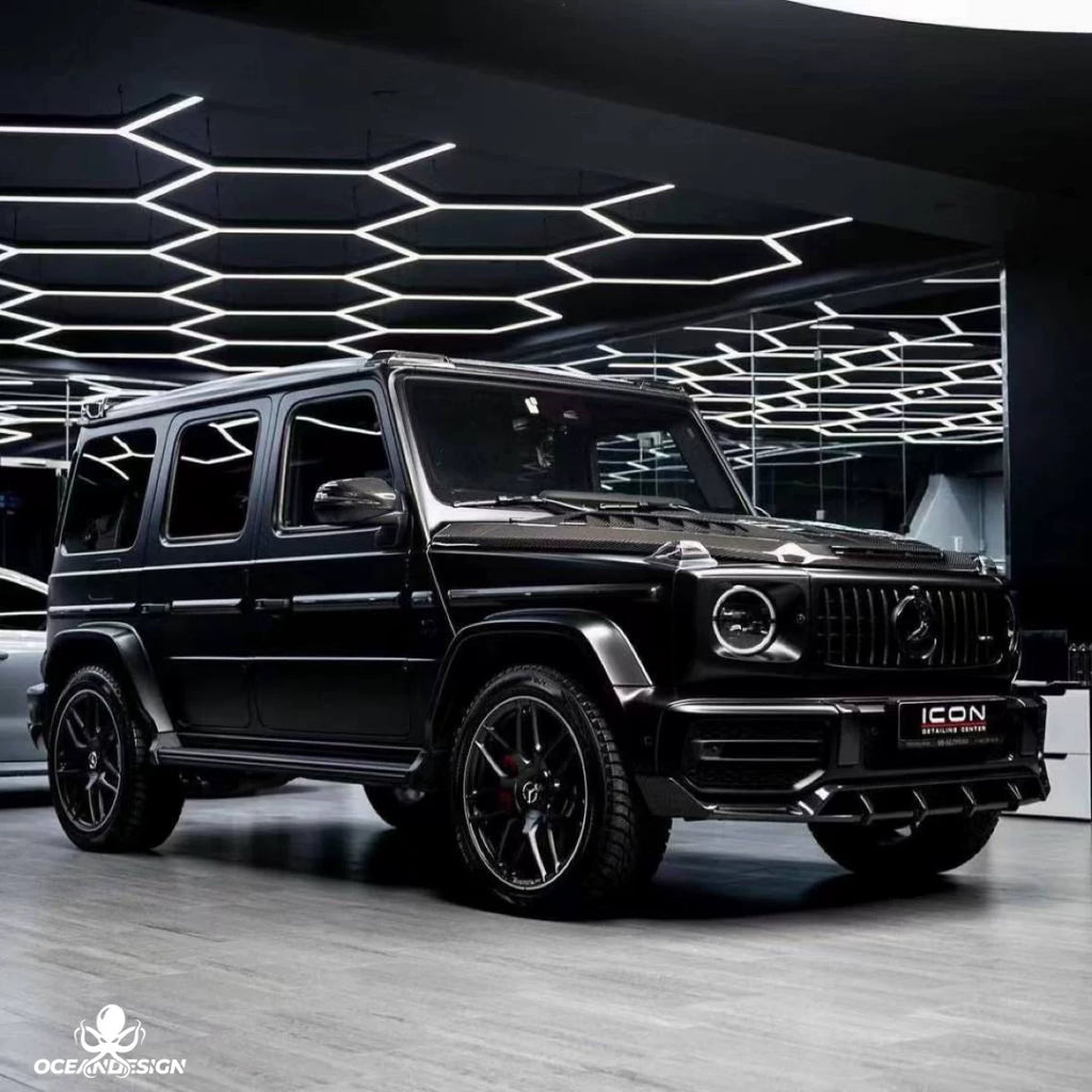 Mercedes-Benz G63 W464 TopCar Style Dry Carbon Fiber Aero Kit – Front Lip, Rear Lip, Rear Wing, Spare Tire Cover, Fender Trim, Bumper Trim