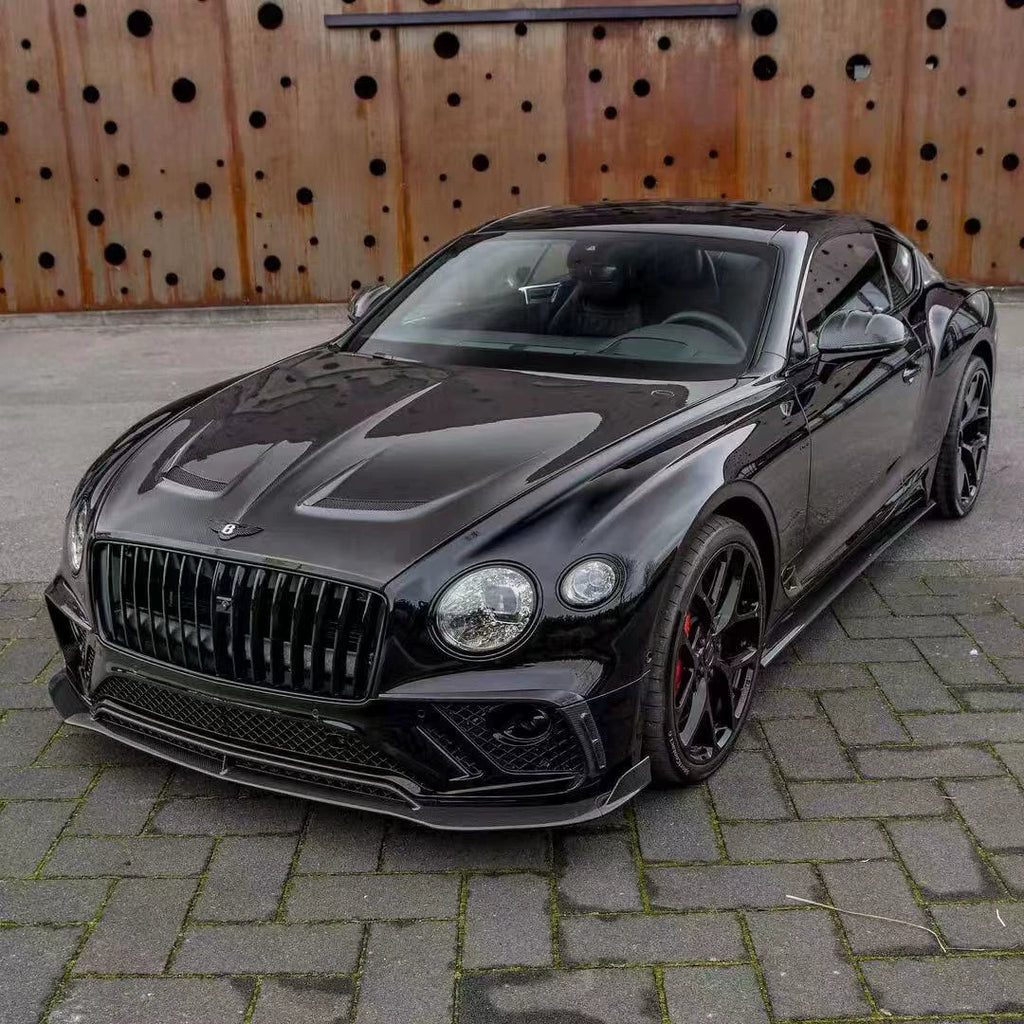 Bentley Continental GT MSY Style Dry Carbon Fiber Wide Body Kit – Front Lip, Fender Flares, Side Skirts, Rear Bumper, Hood, GT Wing, Mirror Covers & Trim