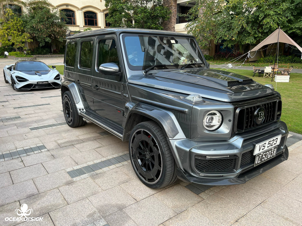 Mercedes-Benz G63 W464 G900 Rocket Style Dry Carbon Fiber Wide Aero Kit – Front Lip, Rear Lip, Rear Wing, Hood, Grille, Wheel Arches, Mirror Caps & Trim