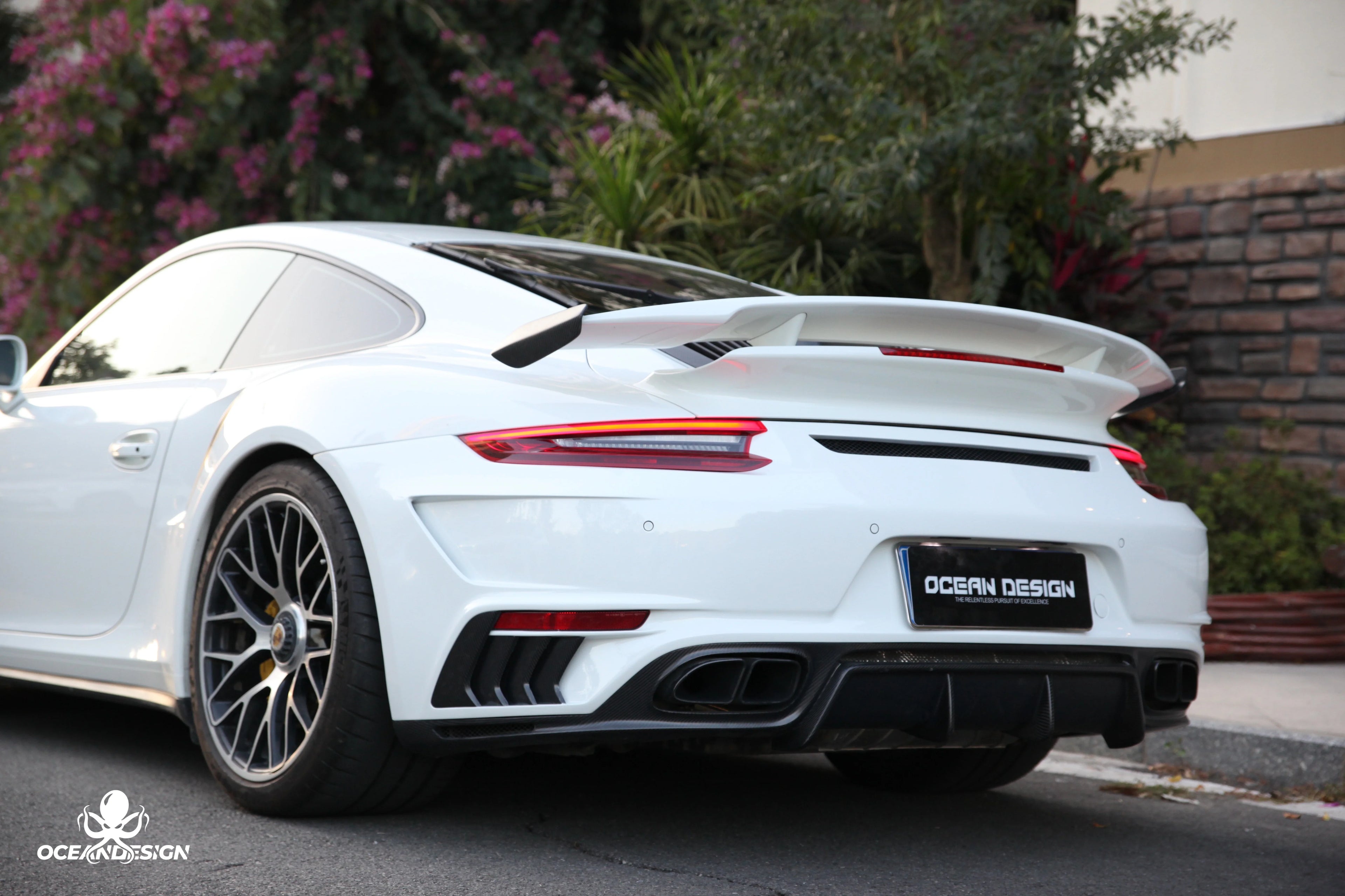 Porsche 911 991 Turbo S Topcar-Style Carbon Fiber Aero Kit – Front & Rear Bumpers, Lip, Wing, Hood