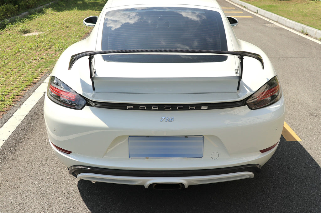 Porsche 718 Boxster Cayman Techart-Style Carbon Fiber Aero Kit – Front Lip, Side Skirts, Rear Lip, Wing