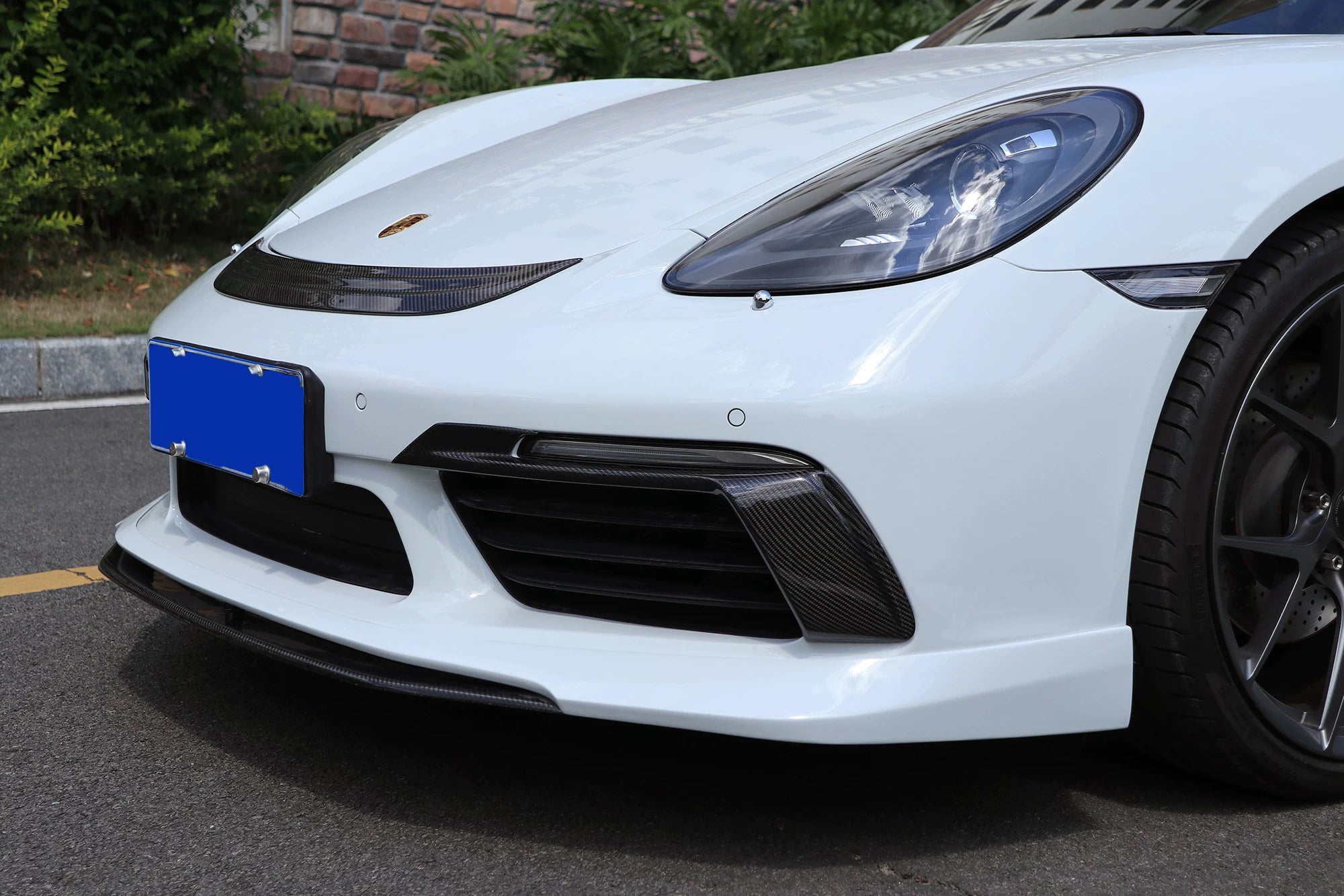 Porsche 718 Boxster Cayman Techart-Style Carbon Fiber Aero Kit – Front Lip, Side Skirts, Rear Lip, Wing