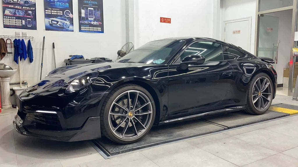 Porsche 911 992.1 Carrera to Turbo S-Style Carbon Fiber Aero Kit – Front Lip, Side Skirts, Rear Lip, Wing