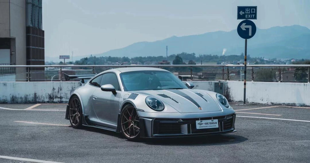 Porsche 911 992.1 Ghost-Style Dry Carbon Fiber Widebody Kit – Front & Rear Bumpers, Fenders, Wing, Hood