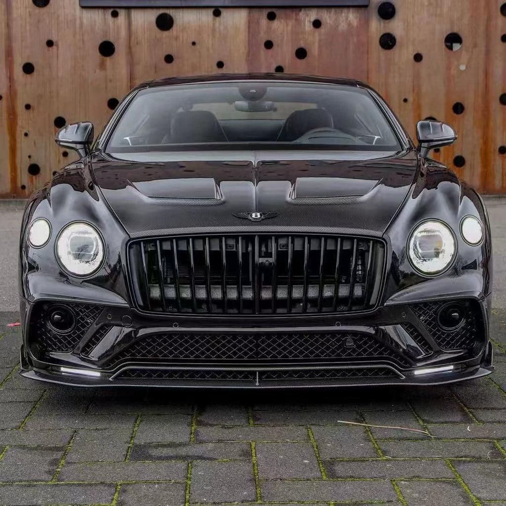 Bentley Continental GT MSY Style Dry Carbon Fiber Wide Body Kit – Front Lip, Fender Flares, Side Skirts, Rear Bumper, Hood, GT Wing, Mirror Covers & Trim