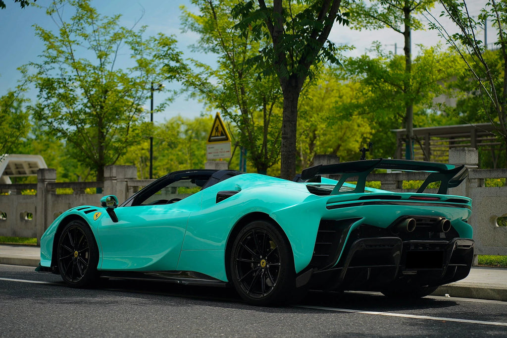 Ferrari SF90 XX-Style Dry Carbon Fiber Full Body Kit – Front & Rear Bumpers, Hood, Fenders, Wing
