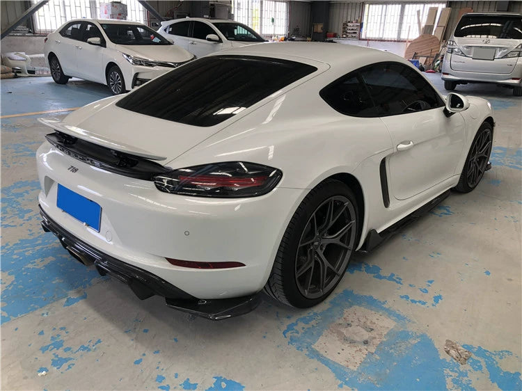 Porsche 718 Boxster Cayman A-Style Carbon Fiber Aero Kit – Front Lip, Side Skirts, Rear Lip, Corner Pieces