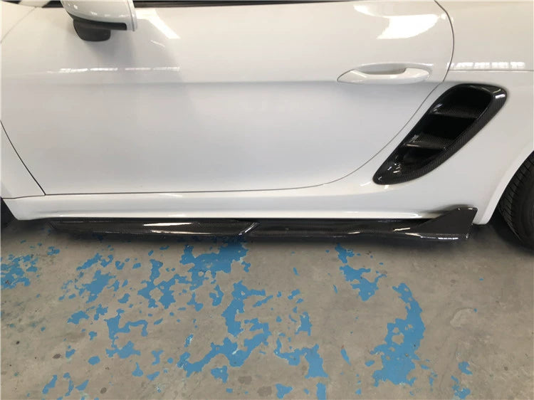 Porsche 718 Boxster Cayman A-Style Carbon Fiber Aero Kit – Front Lip, Side Skirts, Rear Lip, Corner Pieces