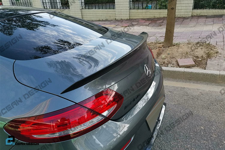 Mercedes-Benz C63 AMG Coupe W205 Edition One Style Carbon Fiber Aero Kit – Center Lip, Front Bumper Vents, Rear Lip, Rear Wing, Rear Diffuser