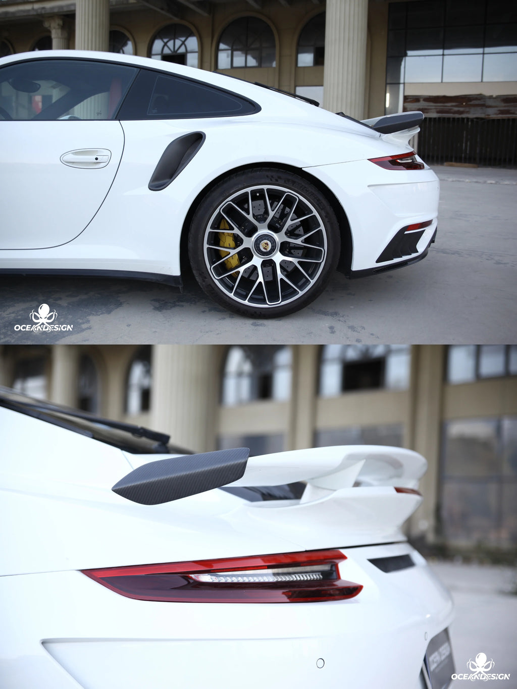 Porsche 911 991 Turbo S Topcar-Style Carbon Fiber Aero Kit – Front & Rear Bumpers, Lip, Wing, Hood