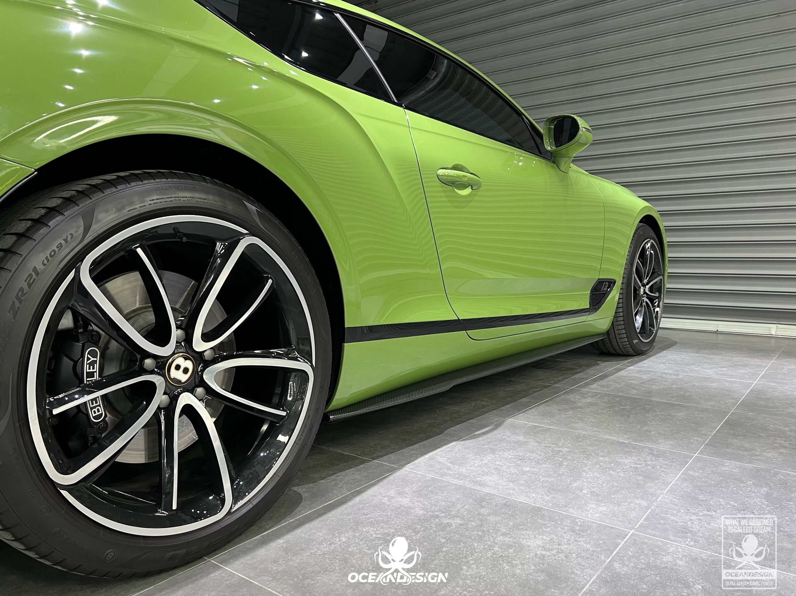 Bentley Continental GT OD E-Style Dry Carbon Fiber Aero Kit – Front Lip, Side Skirts, Rear Lip, Rear Wing