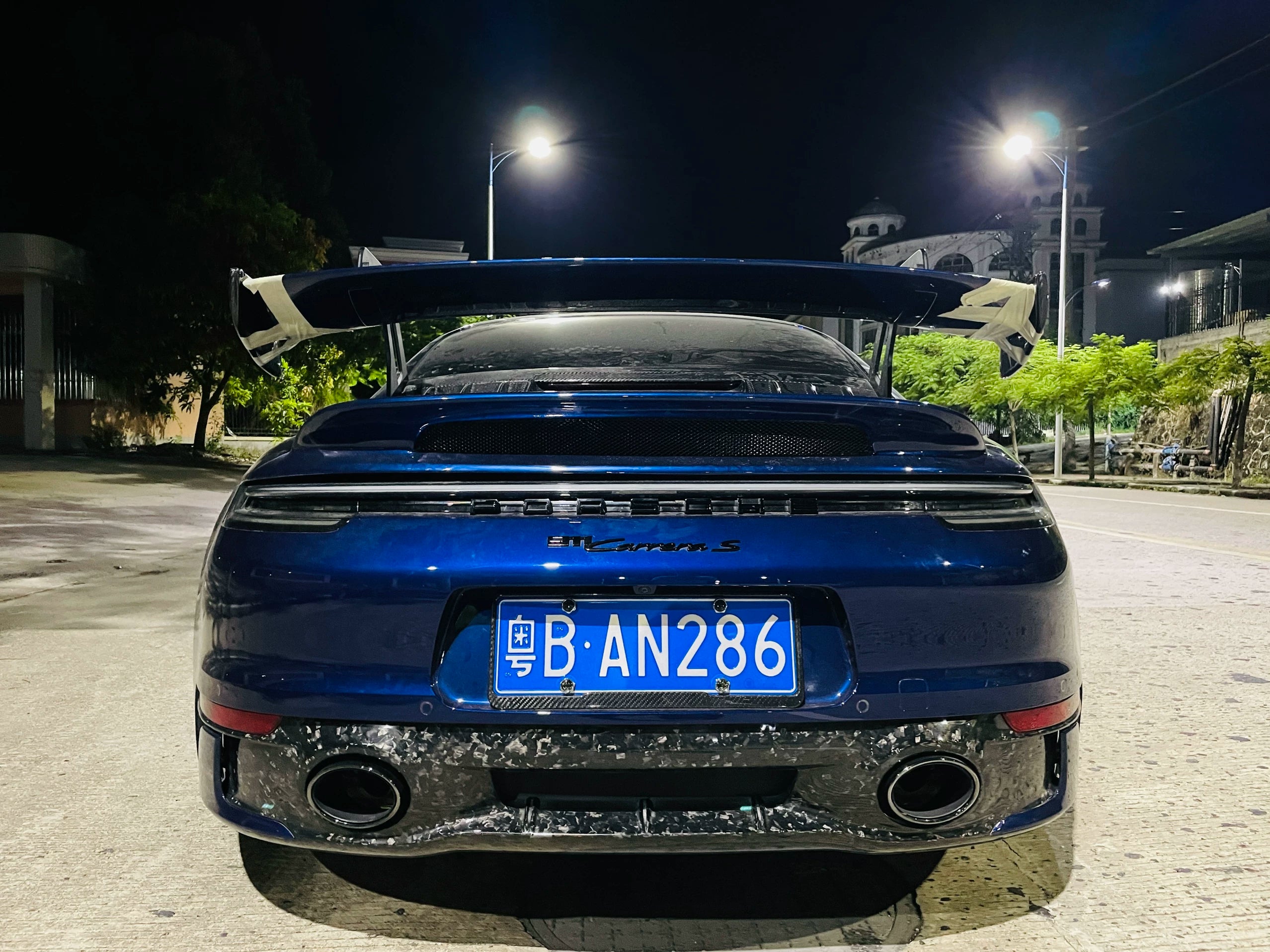 Porsche 911 992.1 Sport Design-Style Dry Carbon Fiber Rear Lip & Wing