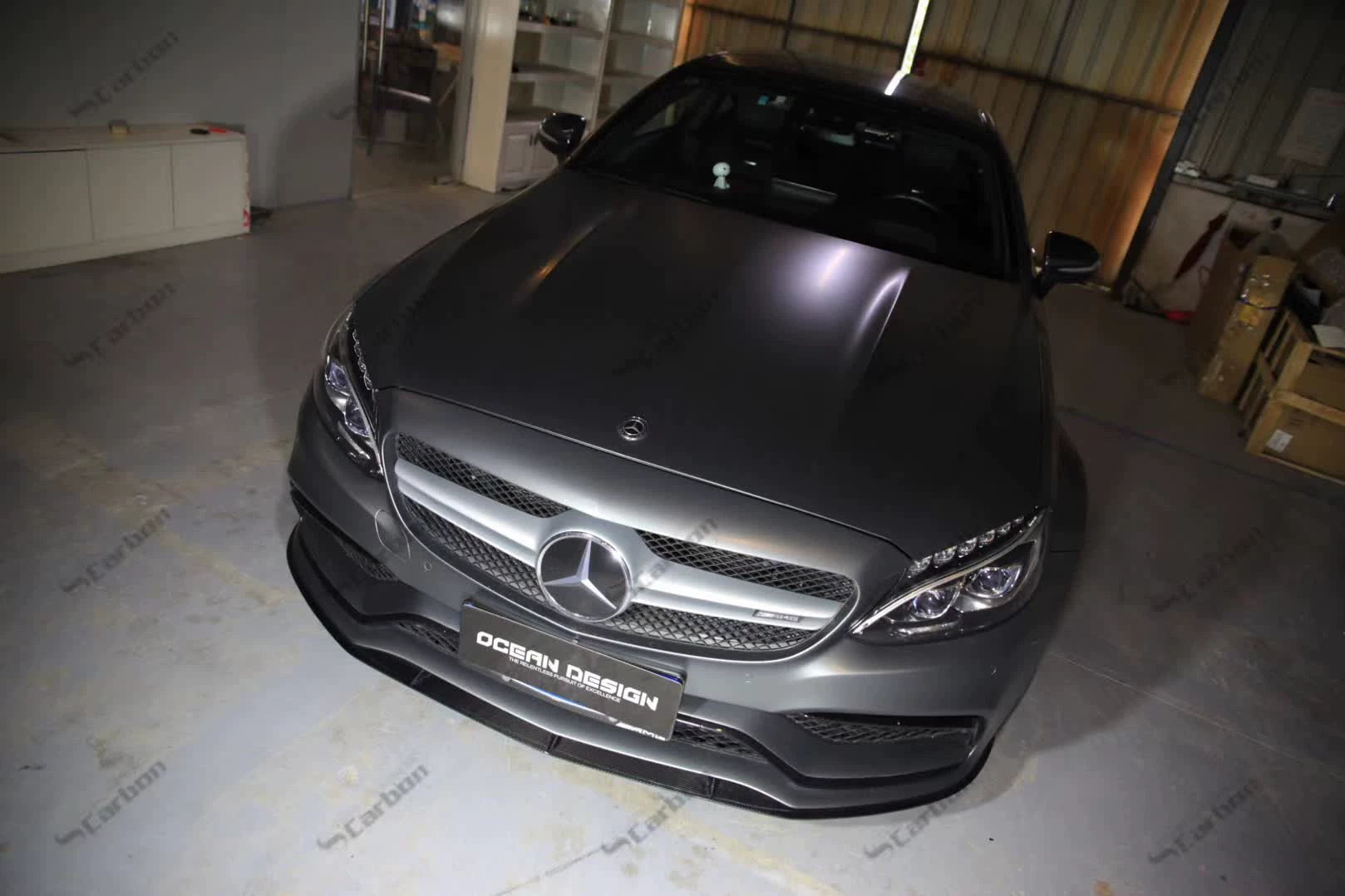 Mercedes-Benz C63 AMG Coupe W205 Edition One Style Carbon Fiber Aero Kit – Center Lip, Front Bumper Vents, Rear Lip, Rear Wing, Rear Diffuser