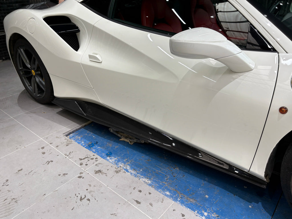 Ferrari 488 GTB Spider V-Style Dry Carbon Fiber Aero Kit – Front Lip, Side Skirts, Spoiler, Wing