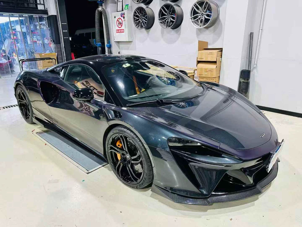 McLaren Artura N-Style Dry Carbon Fiber Aero Kit – Front Lip, Side Skirts, Rear Lip, Rear Wing, Door Sills, Mirror Covers