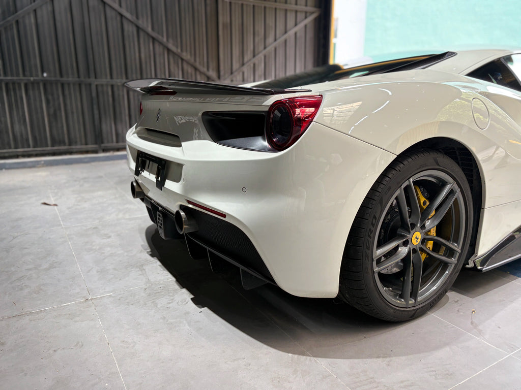 Ferrari 488 GTB Spider V-Style Dry Carbon Fiber Aero Kit – Front Lip, Side Skirts, Spoiler, Wing