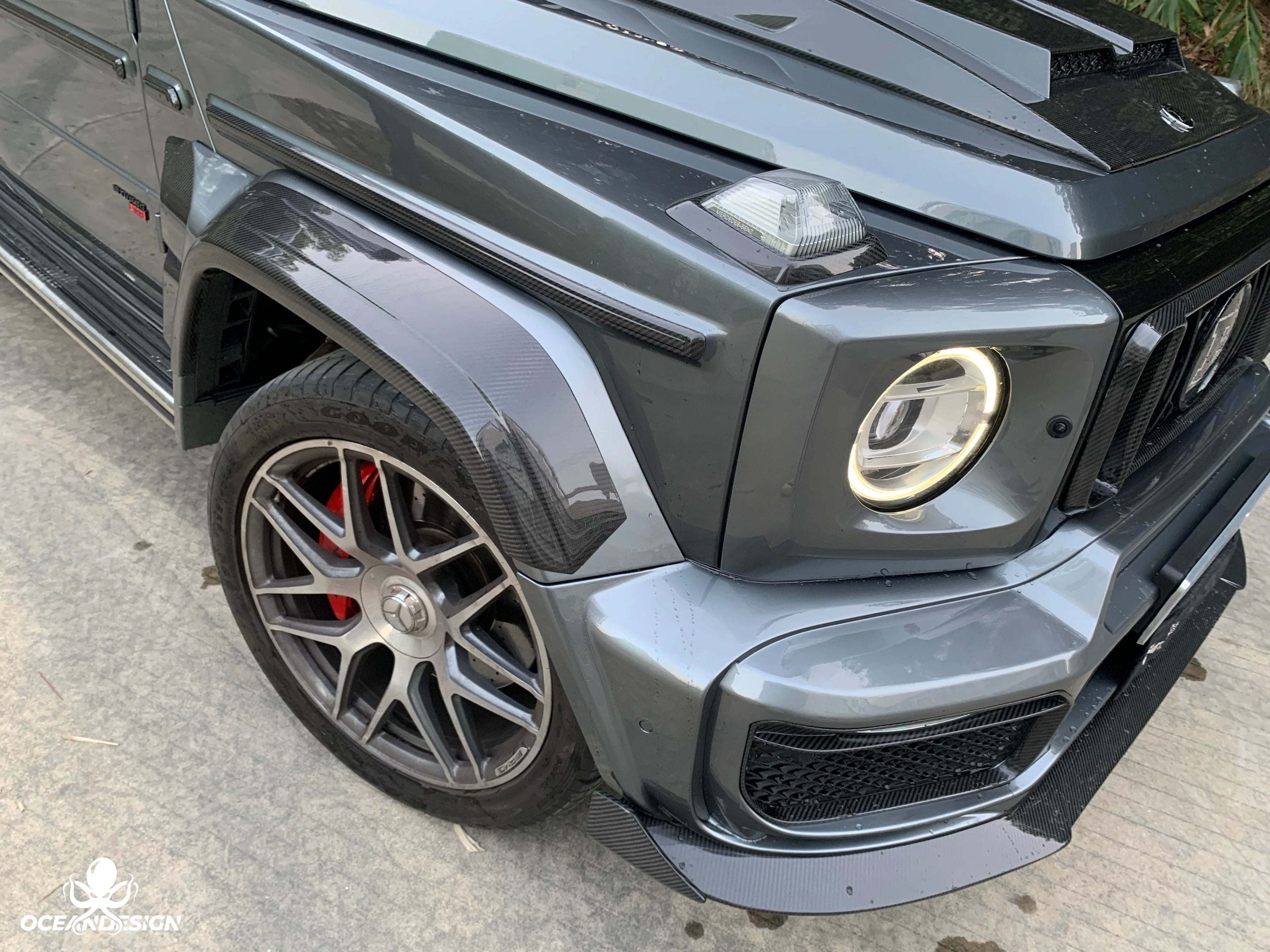 Mercedes-Benz G63 W464 G900 Rocket Style Dry Carbon Fiber Wide Aero Kit – Front Lip, Rear Lip, Rear Wing, Hood, Grille, Wheel Arches, Mirror Caps & Trim