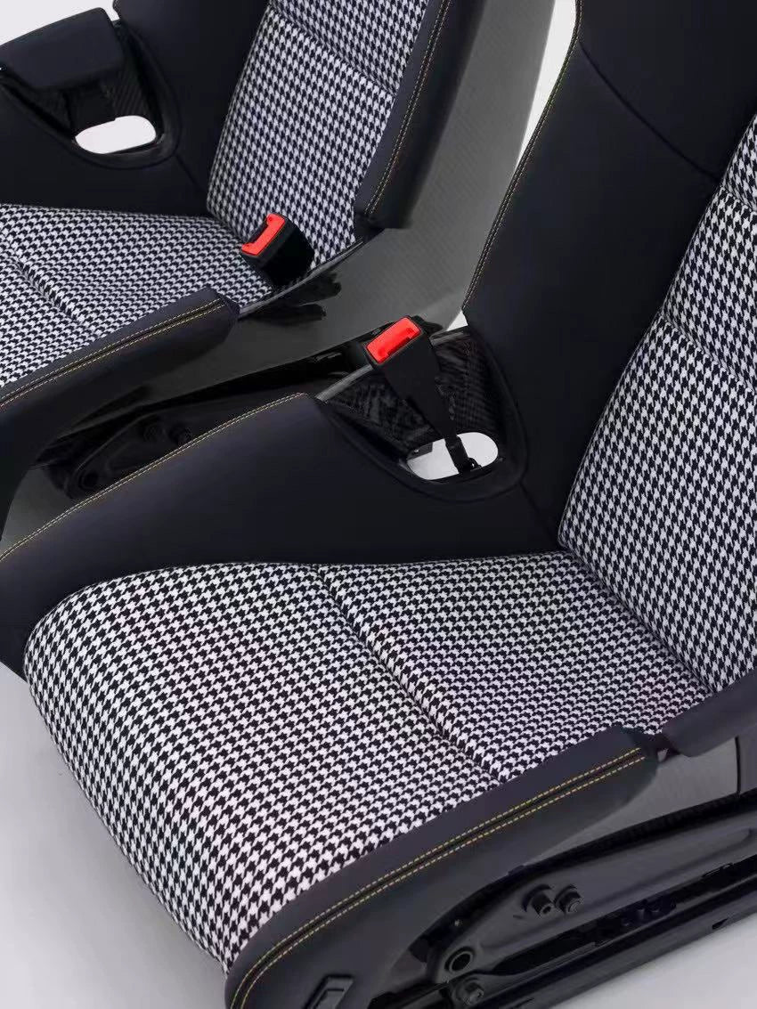Porsche 911 GT3 RS-Style Dry Carbon Fiber One-Piece Racing Bucket Seat – Pepita, Lightweight