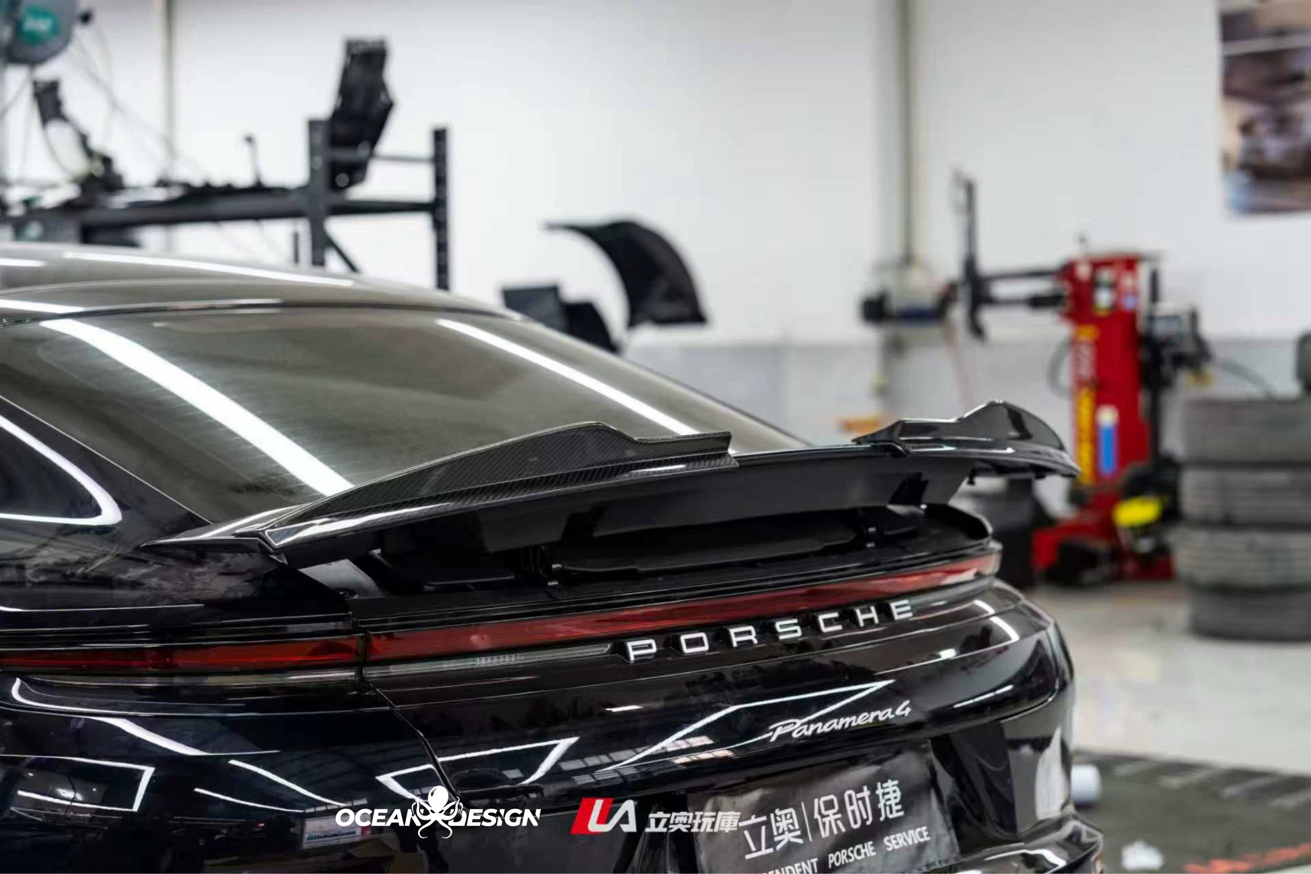 Porsche Panamera 2024+ Ocean Design-Style Dry Carbon Fiber Aero Kit – Front Lip, Side Skirts, Hood, Wing & More