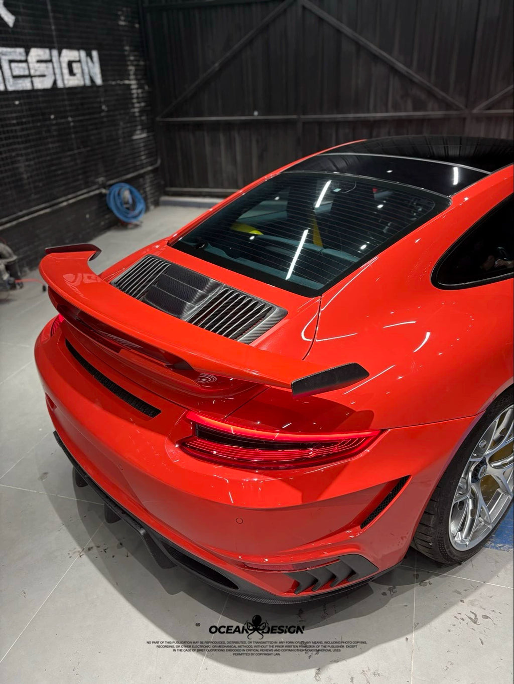 Porsche 911 991 Turbo S Topcar-Style Carbon Fiber Aero Kit – Front & Rear Bumpers, Lip, Wing, Hood