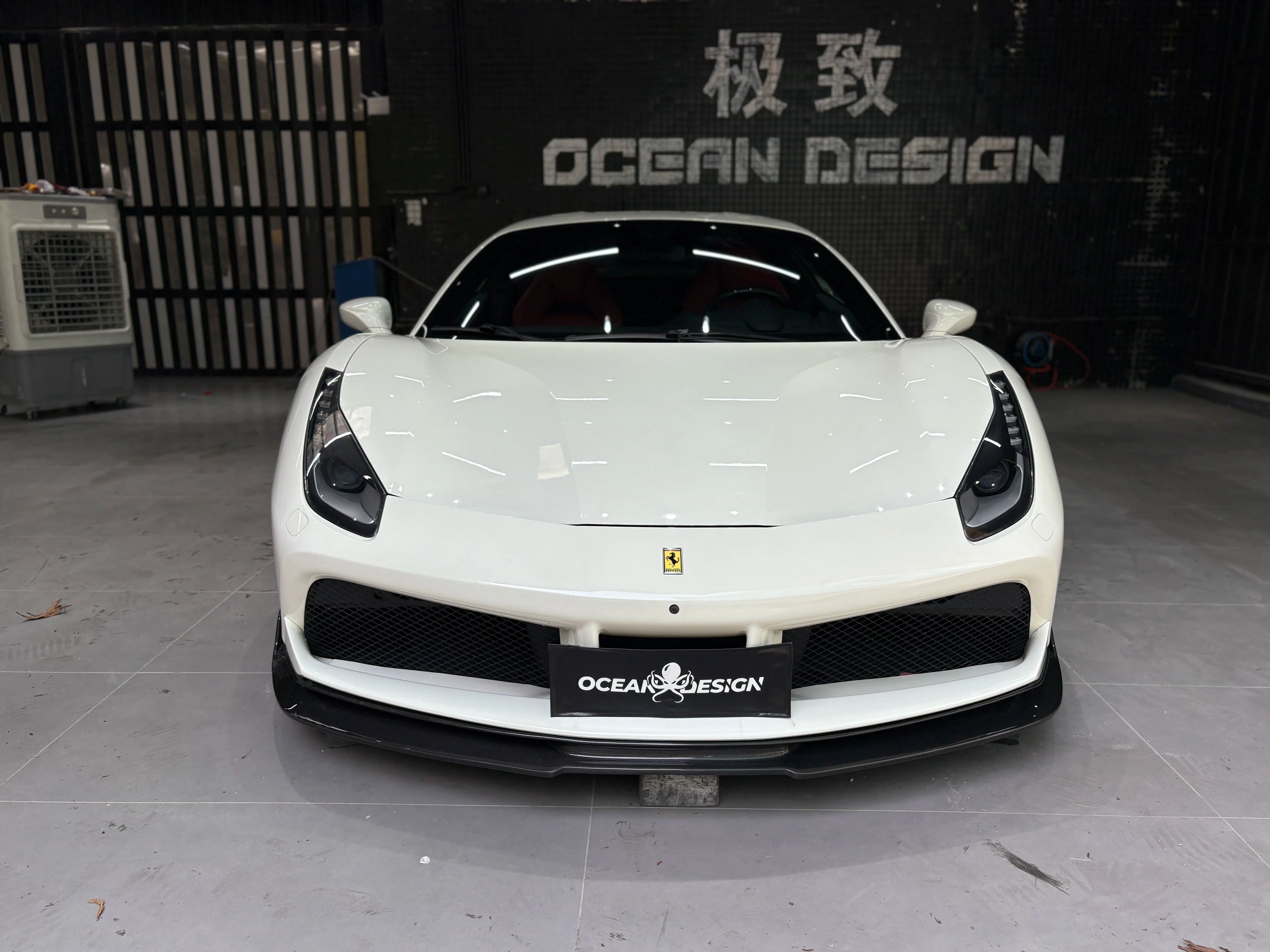 Ferrari 488 GTB Spider V-Style Dry Carbon Fiber Aero Kit – Front Lip, Side Skirts, Spoiler, Wing