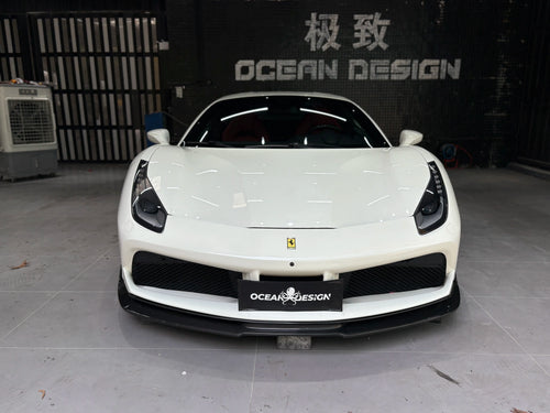 Ferrari 488 GTB Spider V-Style Dry Carbon Fiber Aero Kit – Front Lip, Side Skirts, Spoiler, Wing