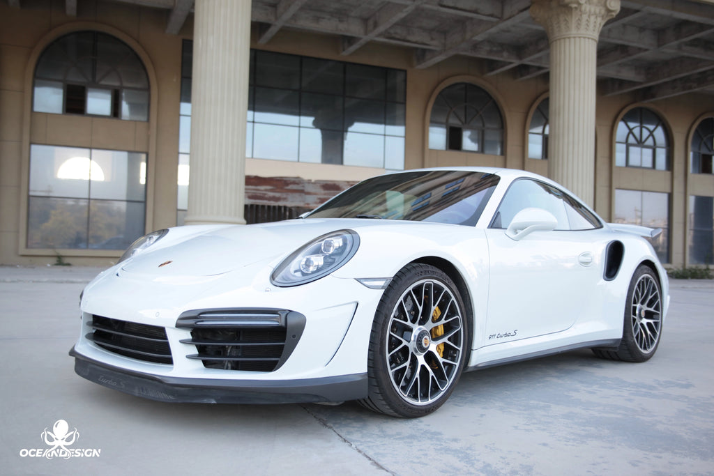 Porsche 911 991 Turbo S Topcar-Style Carbon Fiber Aero Kit – Front & Rear Bumpers, Lip, Wing, Hood